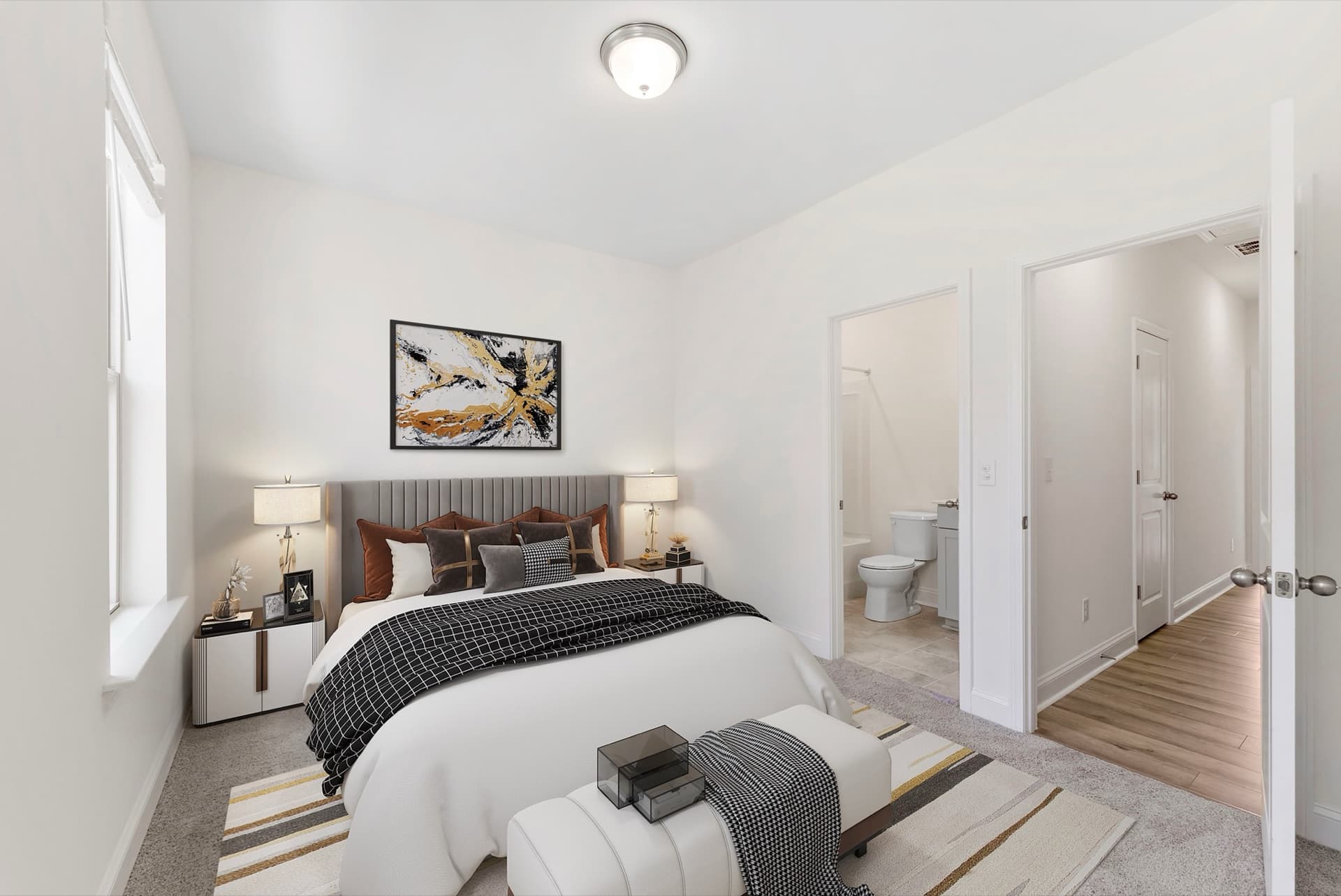 Virtually staged bedroom interior Charlotte NC