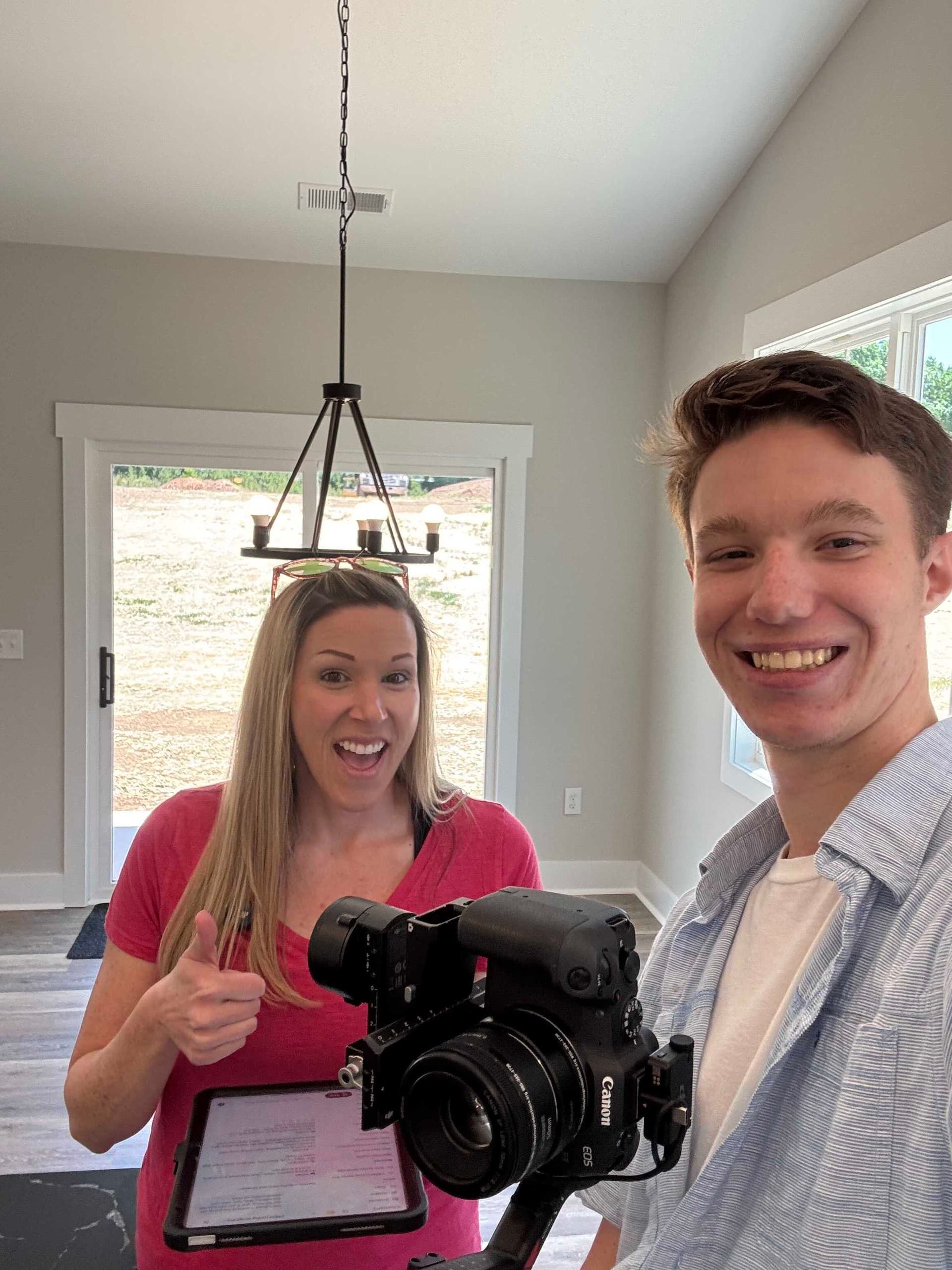 CREM photographer with agent on location